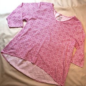 Chico’s ultimate tee - white & pink 3/4 sleeve XL